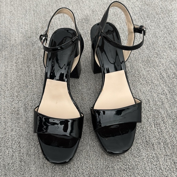 Zara Basic Collection Black Patent block heel sandals Sz EU 39/ US 8.5. - Picture 2 of 4